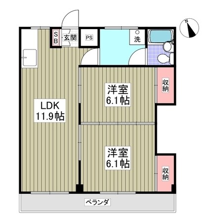 ニュー双葉マンション3号棟の物件間取画像